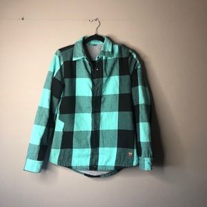 Volcom plaid green jacket size small